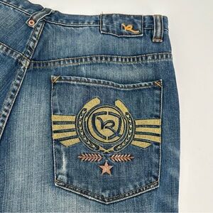 Rocawear Jeans Mens 36 Blue Cotton Denim Straight Y2K Vintage -STAINS/DISTRESSED